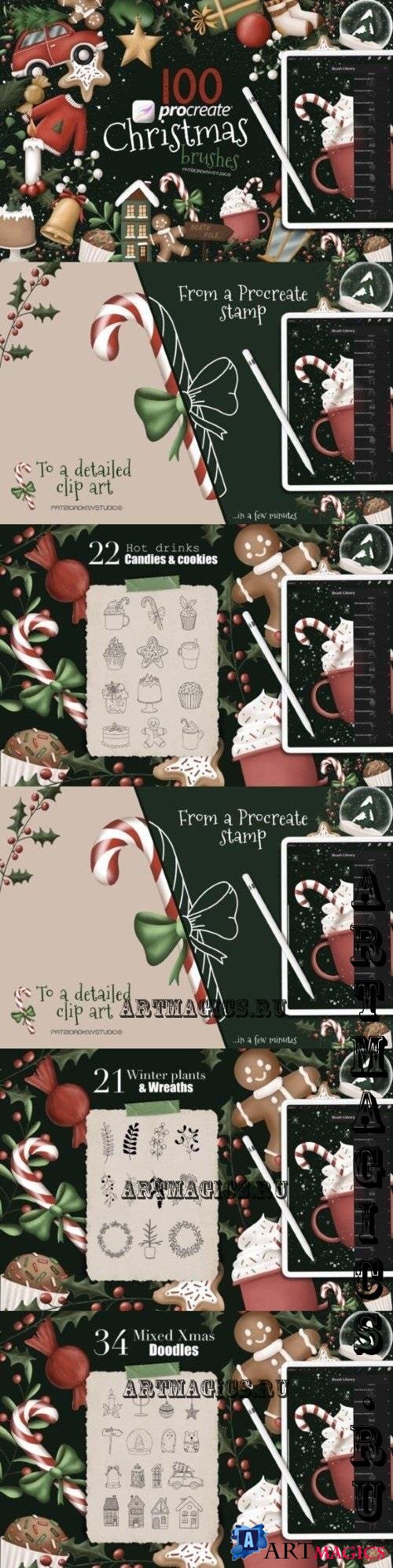 Procreate Christmas doodle brushes - 6455366