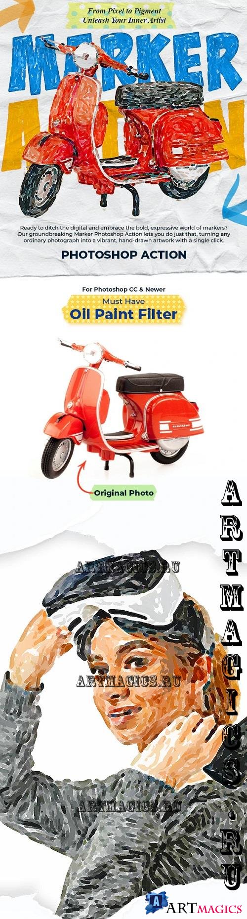 Marker Photoshop Action - 49993441