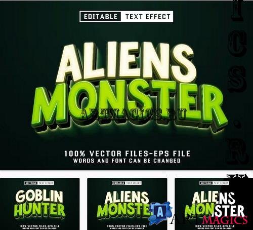 Aliens Monster Editable Text Effect - 5HAX539