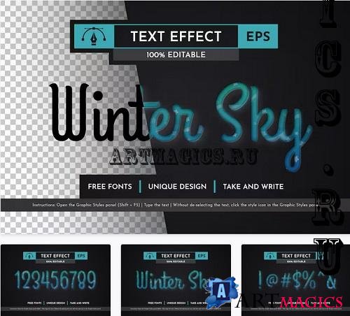 Winter Sky - Editable Text Effect - 91567761