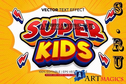 Super Kids Comic Editable Text Effect - XP6H4UD