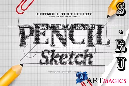 Pencil Sketch Text Effect - 96UZE6R