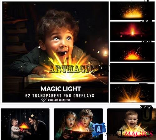 Magical book light Gift light PNG photo overlay - 6AGL374