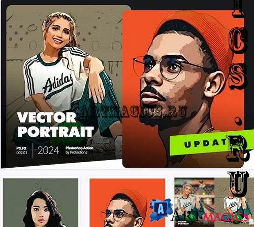 Vector Portrait Photoshop Action - TRZDARY