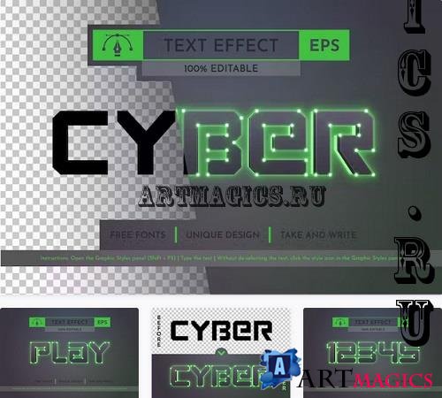 Cyber - Editable Text Effect - 91926349