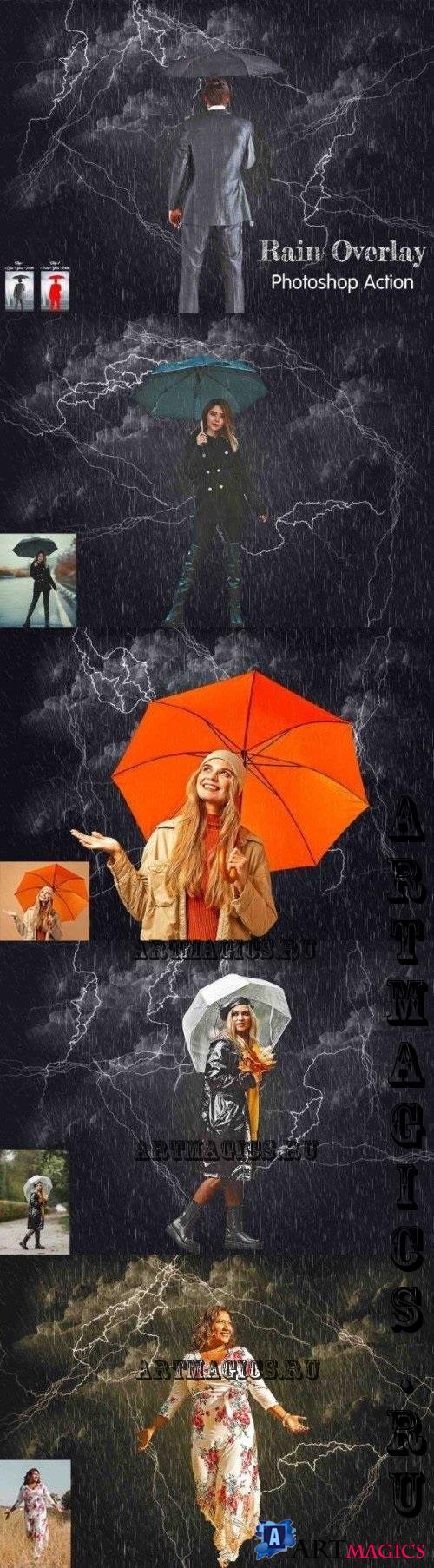 Rain Overlay Photoshop Action - 91957787