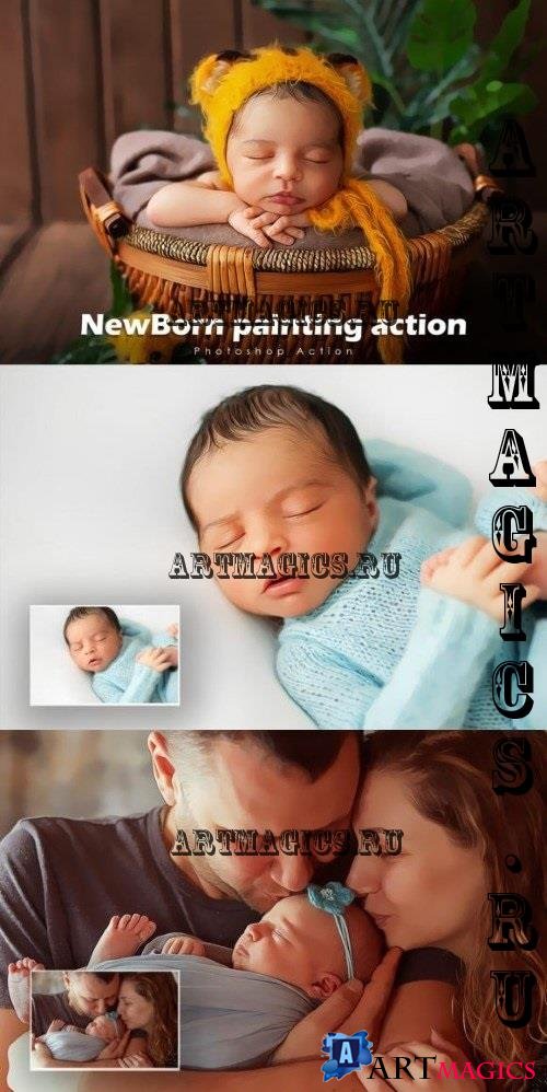 NewBorn Painting Action - 91964148