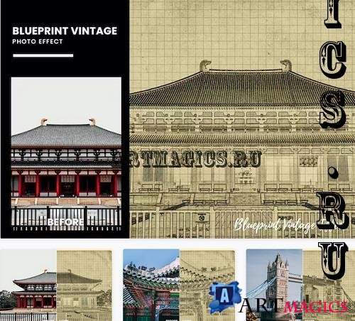 Blueprint Vintage Photo Effect - 8JH7DGC