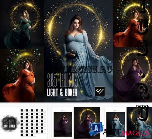 Golden Halo light ring maternity overlays PNG - QRVFGSE
