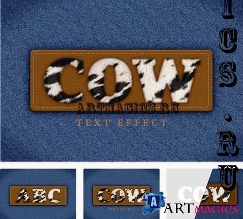 Cowhide, Leather and Denim Text Effect - 9KMGV98