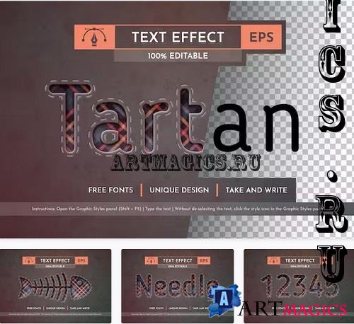 Textile Tartan Editable Text Effect - 91806540