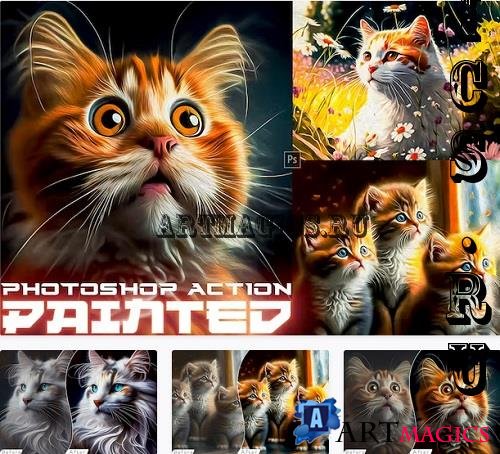 Painted Cartoon Photoshop Action - 92025770