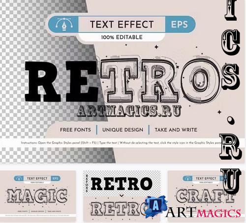 Retro Star - Editable Text Effect - 91967286