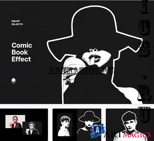 B&W Comic Book Photo Effect - 92006430