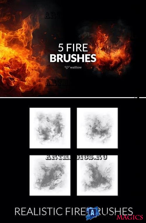 5 Realistic fire photoshop brushes - B6G4DCS