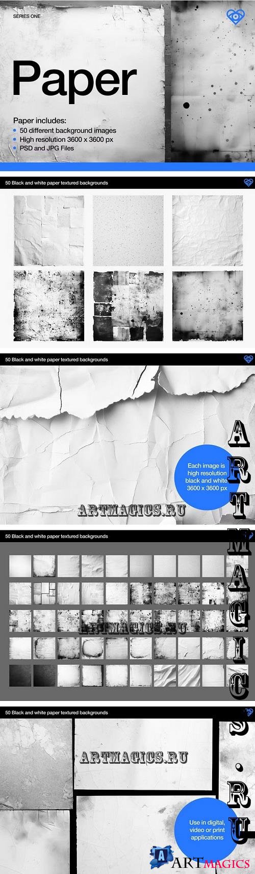 Paper - 50 Black & White Backgrounds - 92088751