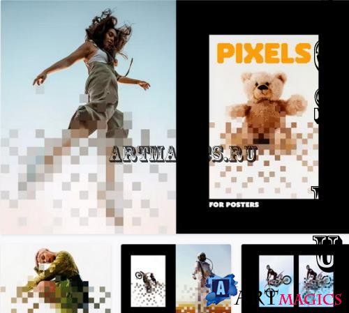 Pixel Dispersion Poster Photo Effect - 92074880