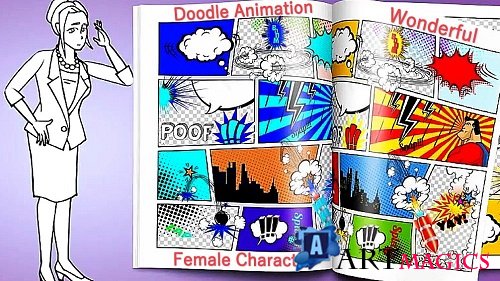 Doodle Animation - Female Character 108370 - Project for After Effects