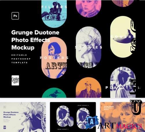 Grunge Duotone Photo Effects Pack - 91919055