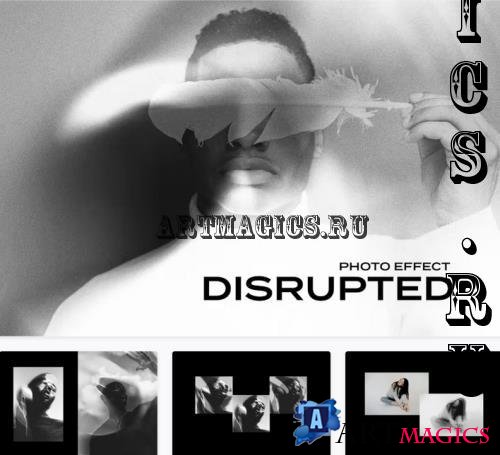 Disrupted Monochrome Photo Effect - 92139503