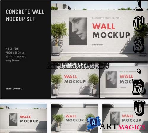 Concrete Wall Mockup Set - 92176981