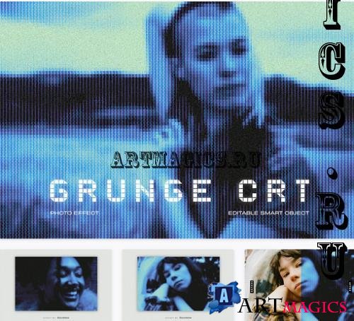 Grunge CRT Monitor Screen PSD Photo Effect - AYDNDD9