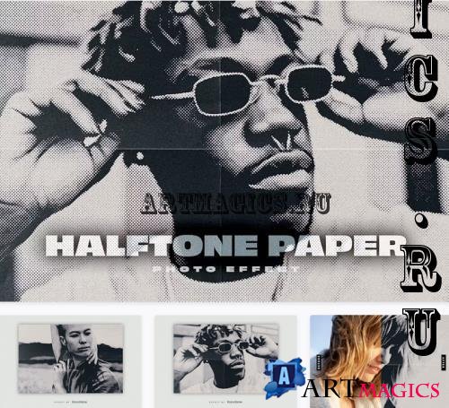 Halftone Paper PSD Photo Effect - GVMCG8V