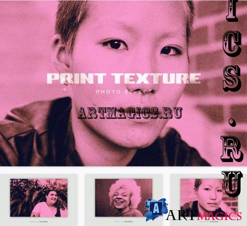 Halftone Print Texture PSD Photo Effect - 24MJA9F
