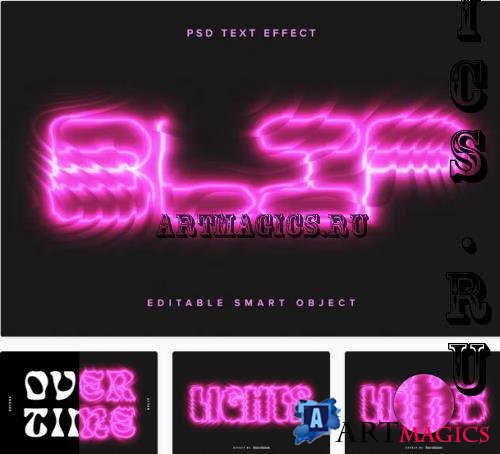 Displaced Bright Neon PSD Text Effect - S4CGV5C