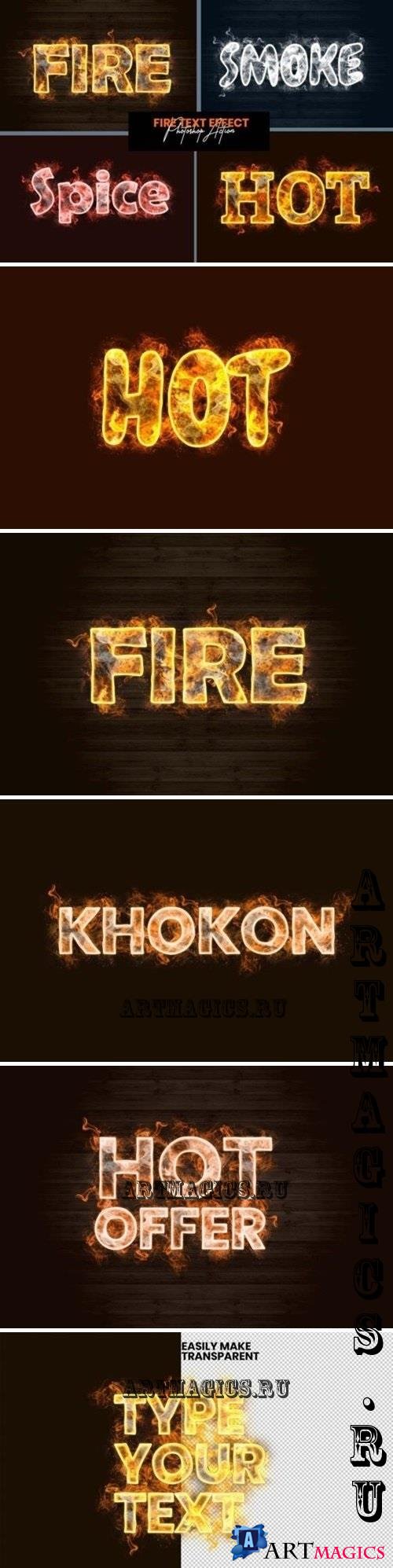 Fire Text Effect Photoshop Action - 91929094