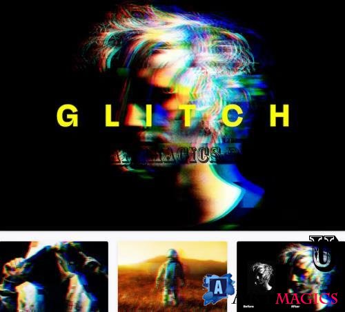 Screen Glitch Distort Photo Effect - 92195555