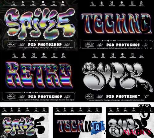 4 PSD Holographic Gradient Styles Text Effect - 3DLV9J5