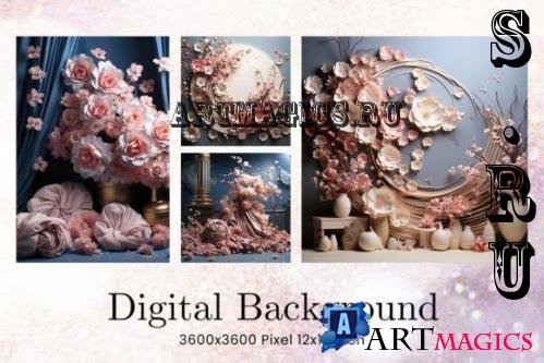 Floral Wedding Studio Backdrop Overlays - 94170320