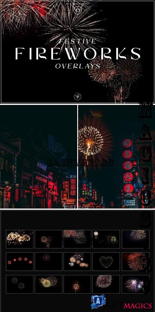 Festive Fireworks Overlays - XTNEU2E
