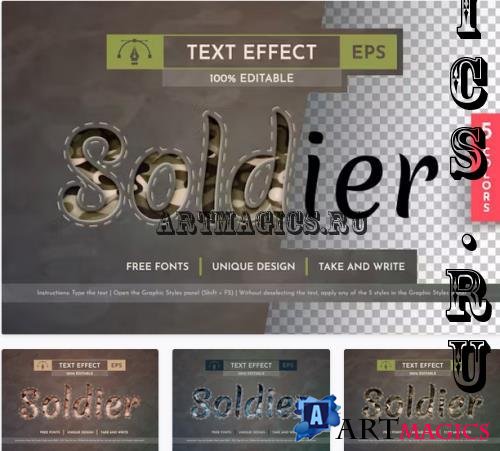 5 Soldier Editable Text Effects - 92439794
