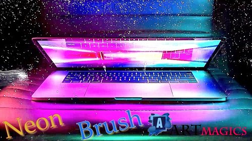 Videohive - Neon Brush Transitions 4K 51433976 - Project For Final Cut & Apple Motion