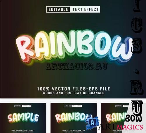 Rainbow Editable Text Effect - HDH5L2Z