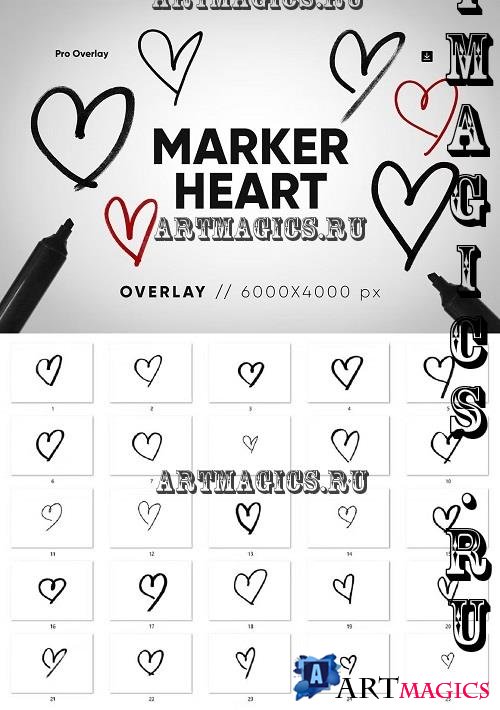 25 Marker Heart Overlay HQ - 35807766