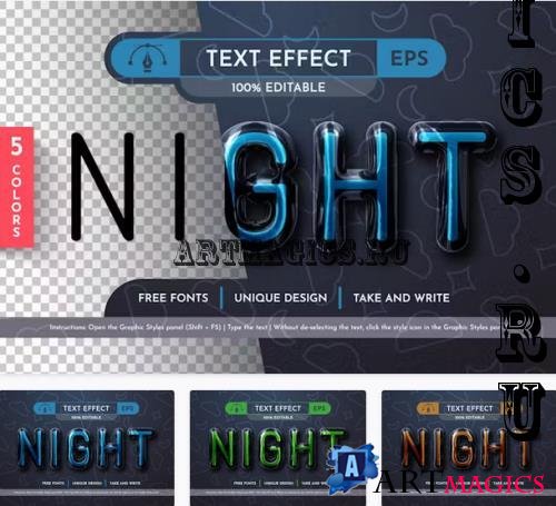 5 Night Glass Editable Text Effects - 92524150