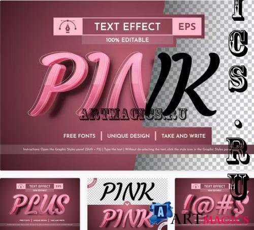 Pink Editable Text Effect - 92355610