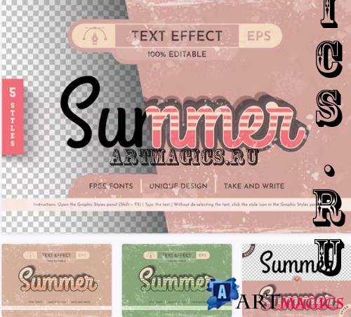 5 Retro Summer Editable Text Effects - 119382741