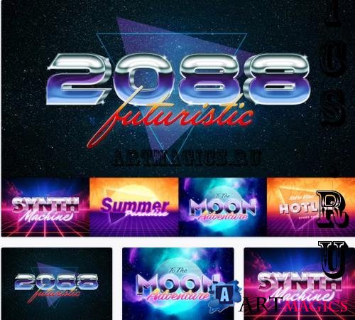 Retrowave Text Effects Collection - 94595580