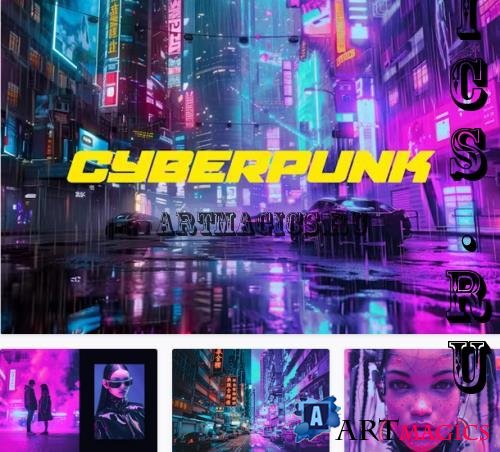 Fluorescent Cyberpunk Photo Effect - 129915843