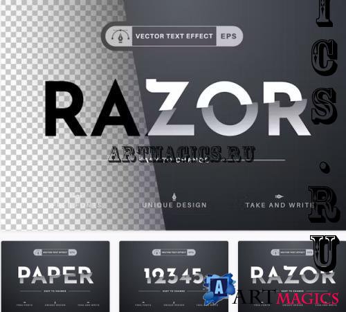 Razor - Editable Text Effect - 42298956