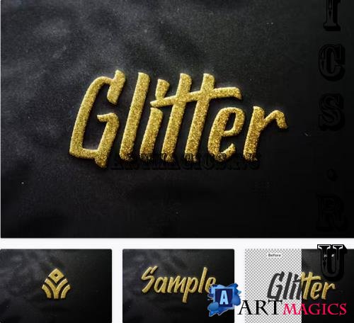 Gold Giltter Text Effect and Logo Mockup - BMFZSLY