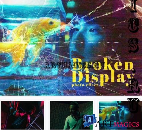 Broken Display Shattered Glass Photo Effect - YQ4U979