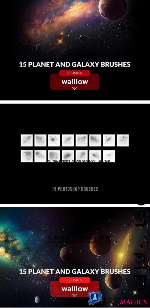 Galaxy Planets Starry Night Sky Photoshop brushes - 2683TM4