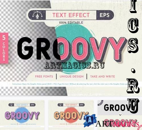 5 Groovy Editable Text Effects - 129916044
