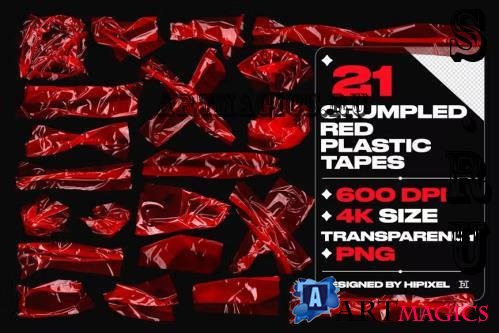 Crumpled Red Plastic Tapes - WJ7B46Z
