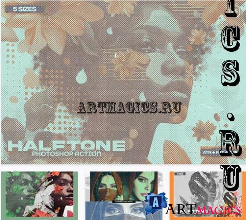 Halftone Photoshop Action - 196283622